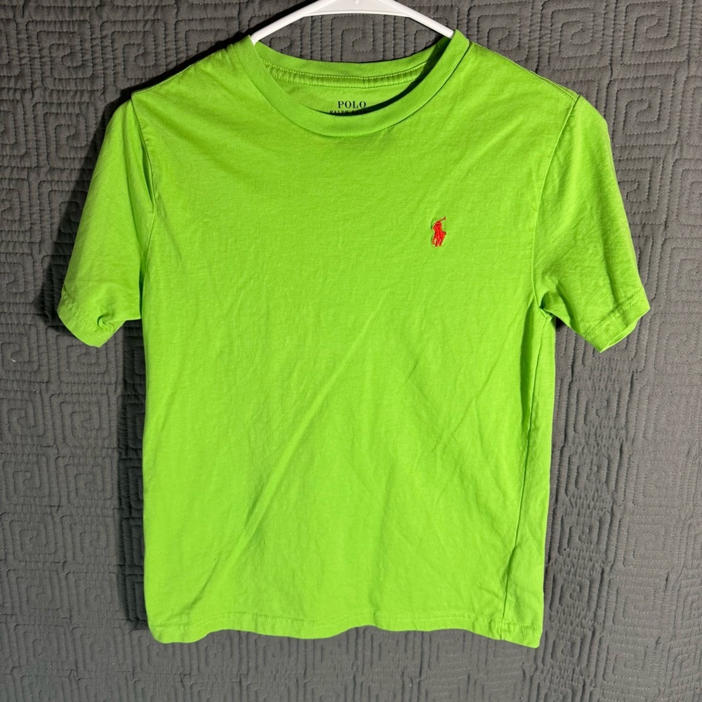 Polo by Ralph Lauren Bright Lime Green Tee with Red Pony Logo